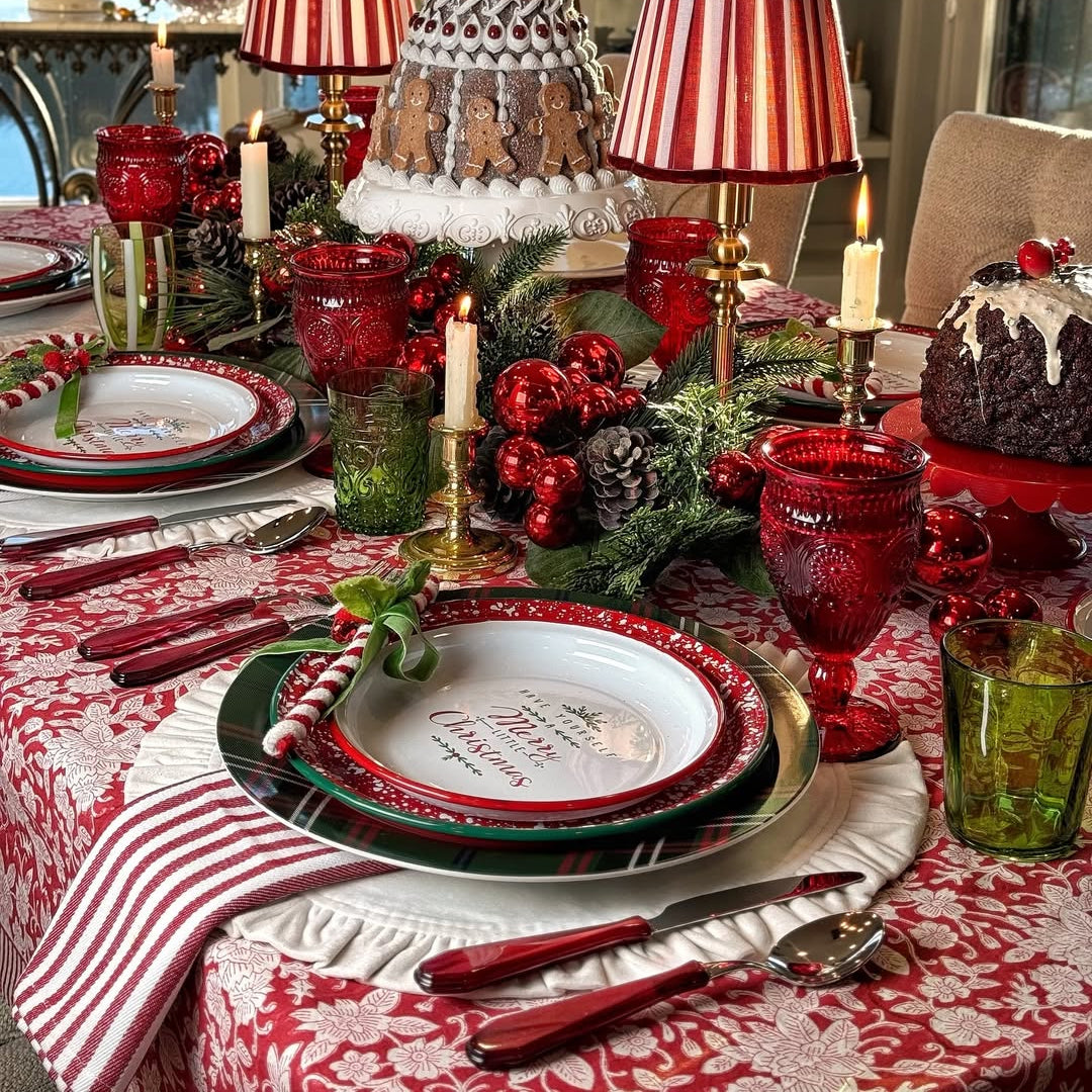 Carmen Red and White Tablecloth