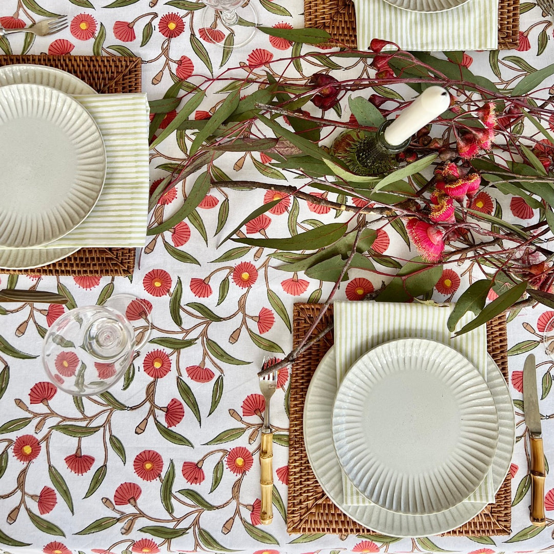 Red flowering gums square tablecloth