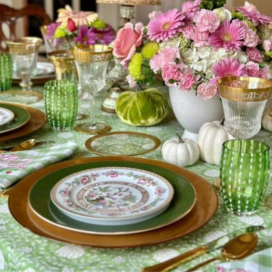 Eden green round tablecloth