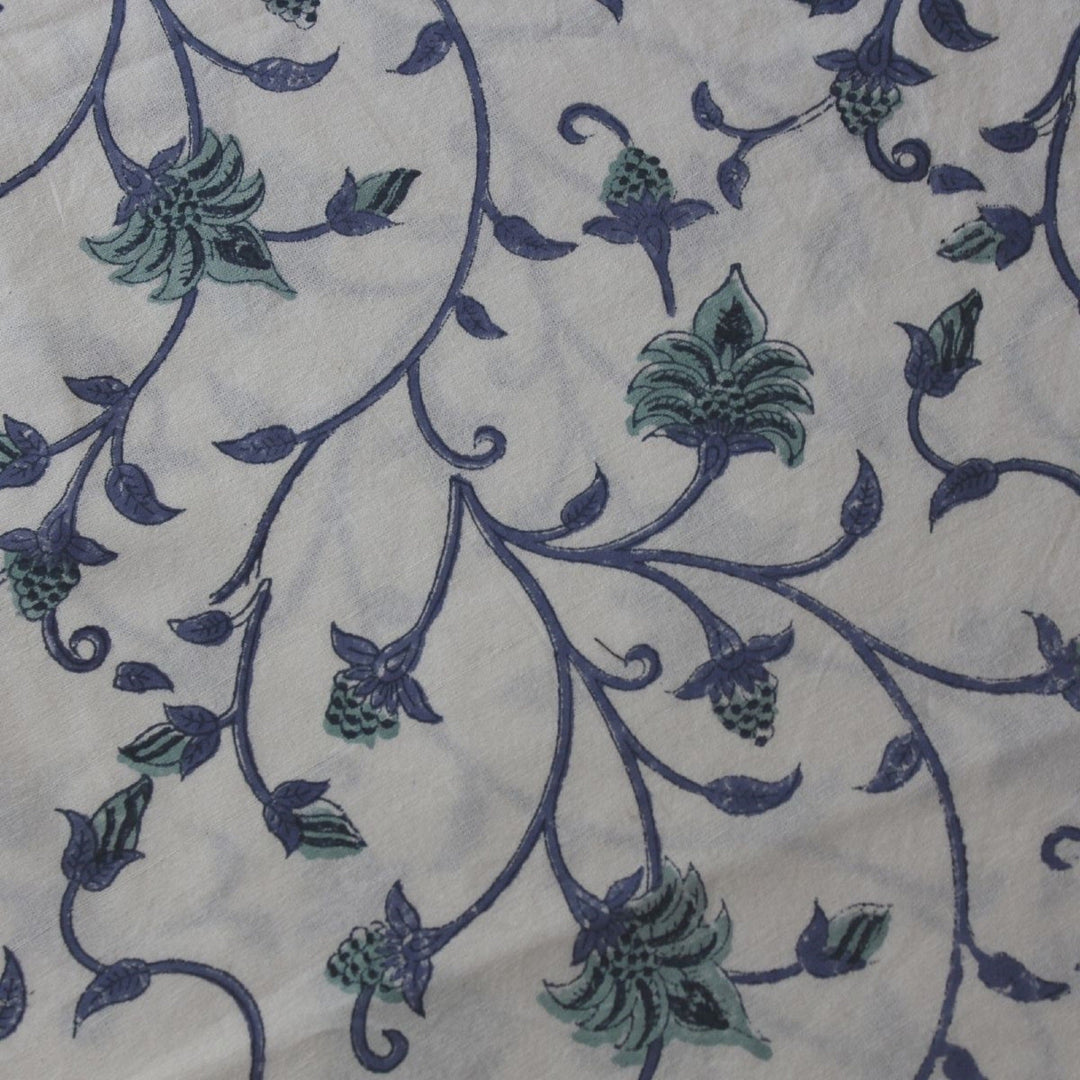 18 inches blue and green cotton reusable napkin