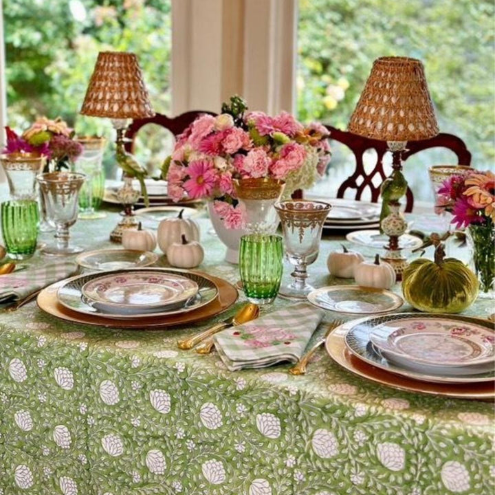 Eden green square tablecloth